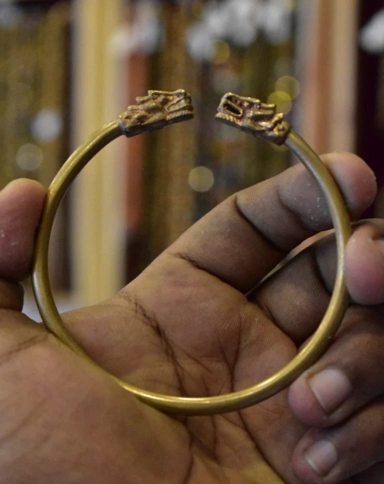 Dragon Bracelet, ஐம்பொன் டிராகன் காப்பு, పంచలోహం డ్రాగన్ కడియం, പഞ്ചലോഹം ഡ്രാഗൺ ഇടി വള