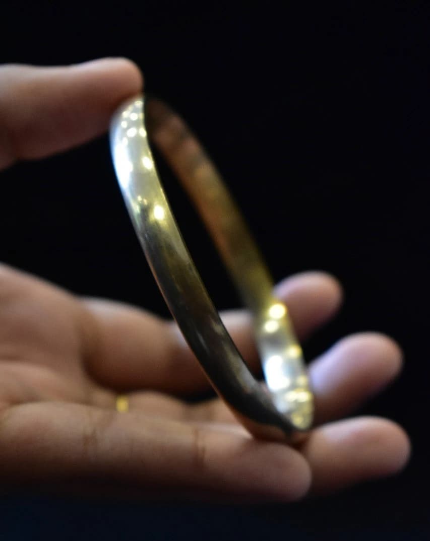 Plain Round Bracelet, ஐம்பொன் பிளைன் வட்டம் காப்பு, పంచలోహం ప్లెయిన్ రౌండ్ కడియం, പഞ്ചലോഹം  പ്ലെയിൻ ഇടി വള