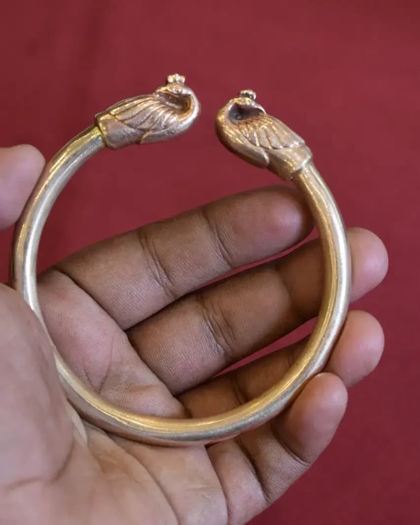 Swan Bracelet, ஐம்பொன் அன்னம் காப்பு, పంచలోహం బాతు కడియం, പഞ്ചലോഹം ഹംസം  ഇടി വള