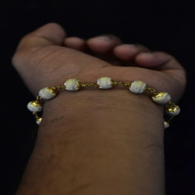 Thulasi Beads Bracelet, ஐம்பொன் துளசி மணி கைச்செயின், തുളസി ...