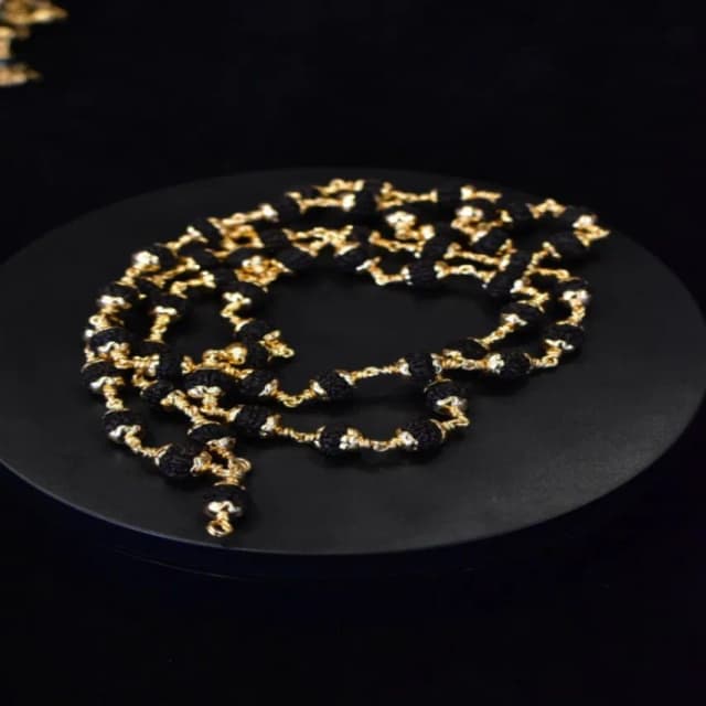 Black Rudraksha Malai, ஐம்பொன் கருப்பு ருத்ராட்ச மாலை, പഞ്ചല...