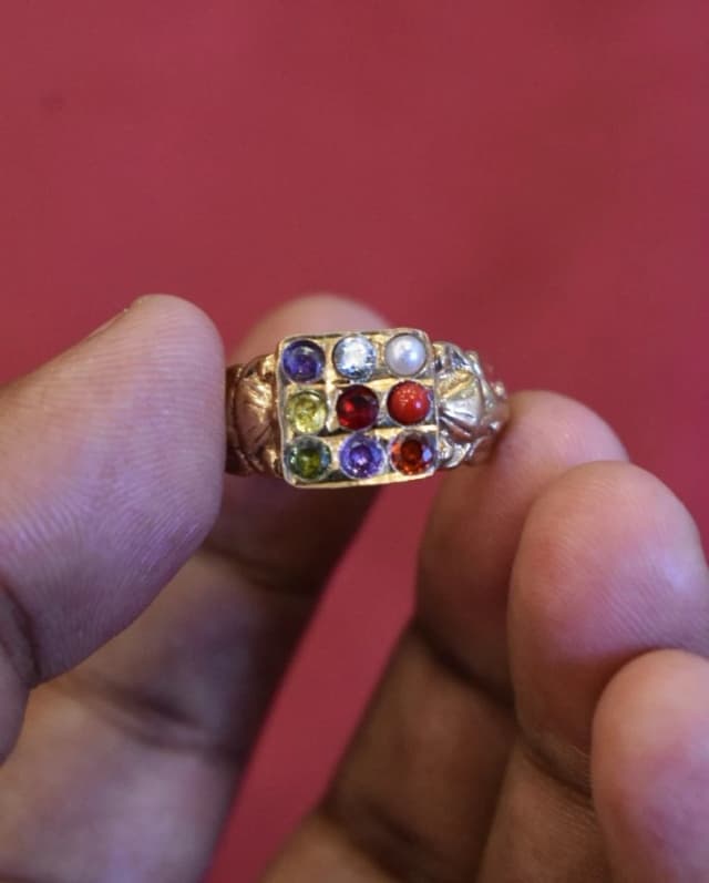 Nine Stone Ganesha Design Ring, ஐம்பொன் நவரத்தின கல் விநாயகர...